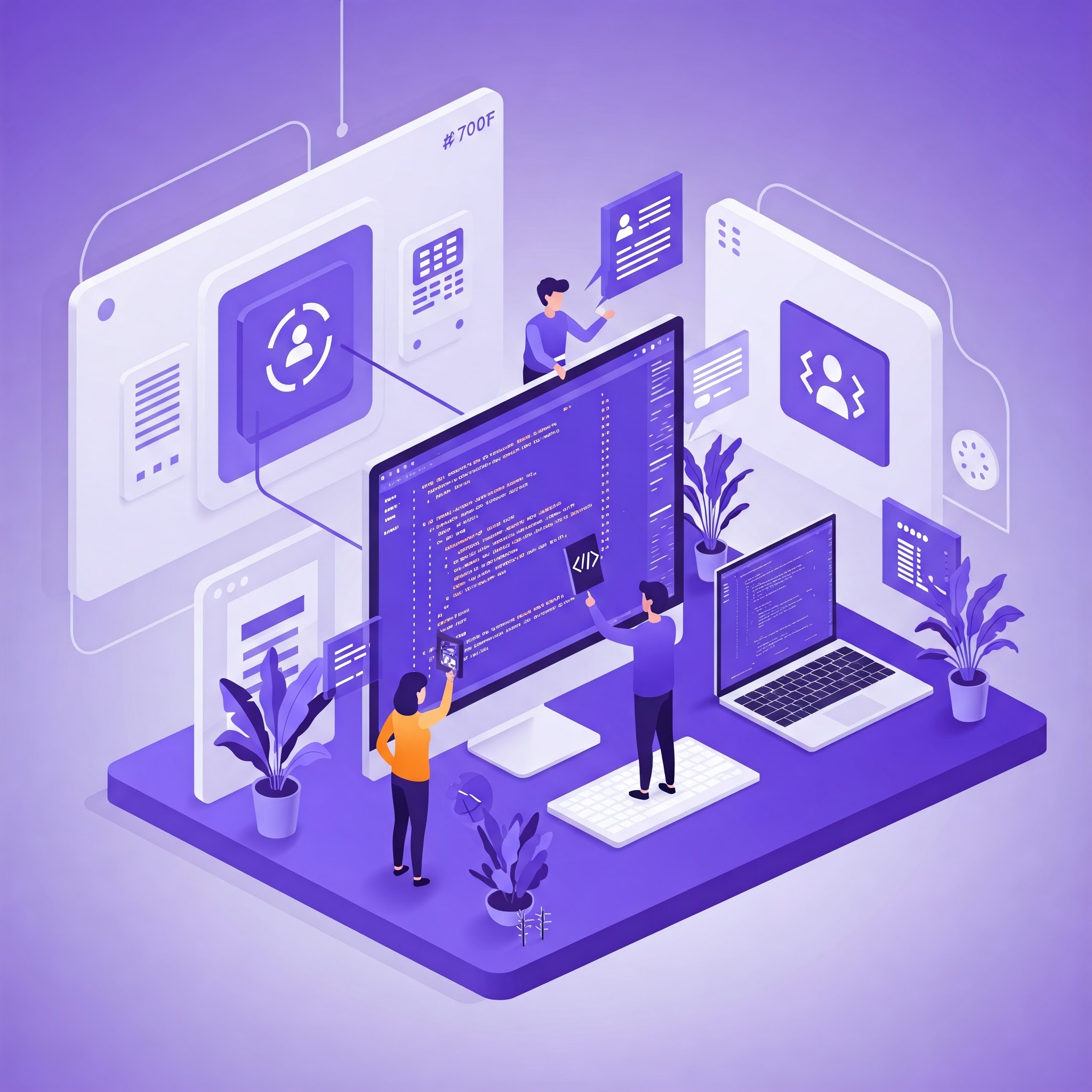 Ilustração representando desenvolvimento web